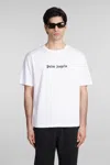 Palm Angels White Short-sleeved T-shirt With Monogram Pa Embroidery