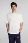 Palm Angels T-shirt In Beige Linen In Beige