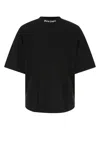 Palm Angels Men Black Cotton T-shirt In Black
