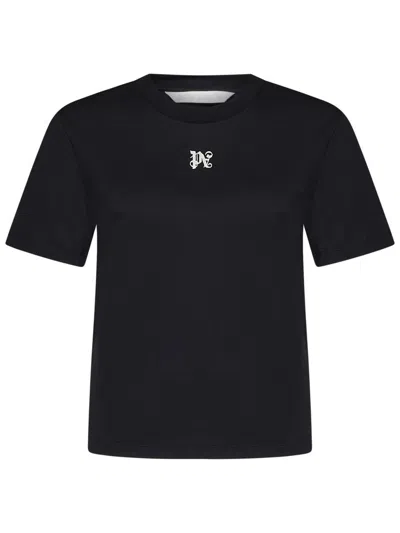 Palm Angels Monograf Fitted Cotton T-shirt In Multicolor