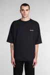 Palm Angels Man T-shirt White Size M Cotton In Black