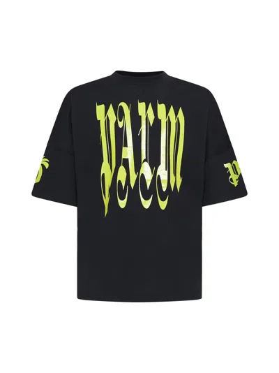 Palm Angels T-shirt In Black Lime