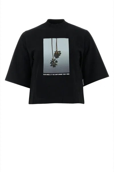 Palm Angels Mirage Cotton T-shirt In Black