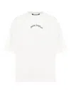 Palm Angels Back Curved Logo T-shirt In White