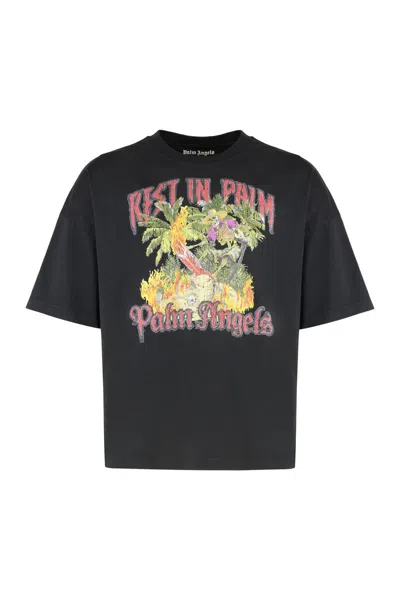 Palm Angels Rest In Palm Loose T-shirt In Black