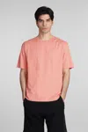 PALM ANGELS T-SHIRT IN ROSE-PINK COTTON