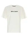 Palm Angels White Short-sleeved T-shirt With Monogram Pa Embroidery