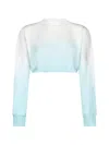 Palm Angels Blue & White Overlogo Long Sleeve T-shirt In Light Blue