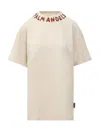 Palm Angels T-shirt Logo Seasonel In Metallic