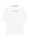 Palm Angels Oversized Logo Back Curved Short Sleeves T-shirt In White
