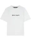 Palm Angels White Short-sleeved T-shirt With Monogram Pa Embroidery In Multicolor