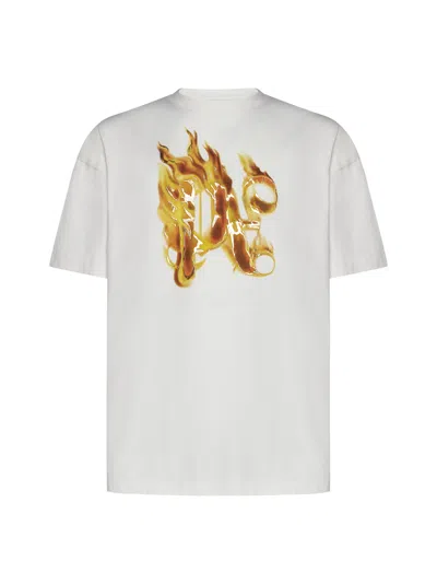 Palm Angels T-shirt In Off White Gold