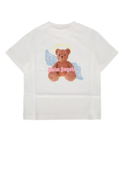 Palm Angels Kids' T-shirt In Offwhitebrown