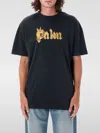 Palm Angels Burning Palm Black Cotton Oversize T-shirt In 黑色