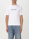 Palm Angels White Short-sleeved T-shirt With Monogram Pa Embroidery In White