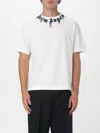 Palm Angels Classic Fit White Cotton T-shirt With Graphic Branding In White