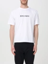 Palm Angels White Short-sleeved T-shirt With Monogram Pa Embroidery In White