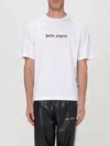 Palm Angels White Short-sleeved T-shirt With Monogram Pa Embroidery In Weiss