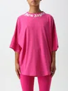Palm Angels Logo-print Cotton T-shirt In Fuchsia