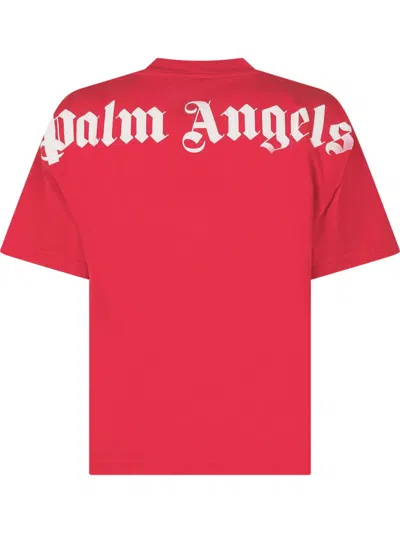 Palm Angels Kids' Classic Overlogo T-shirt S/s In Red