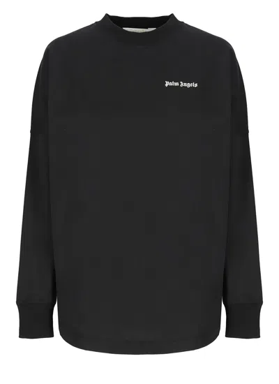 Palm Angels T-shirt With Classic Logo In Black