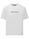 Palm Angels White Short-sleeved T-shirt With Monogram Pa Embroidery
