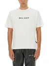 Palm Angels White Short-sleeved T-shirt With Monogram Pa Embroidery