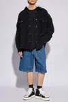 Palm Angels Denim Shorts In Black