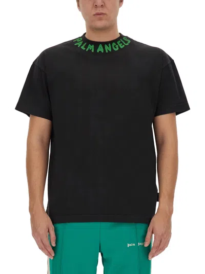 Palm Angels T-shirt With Logo In Black