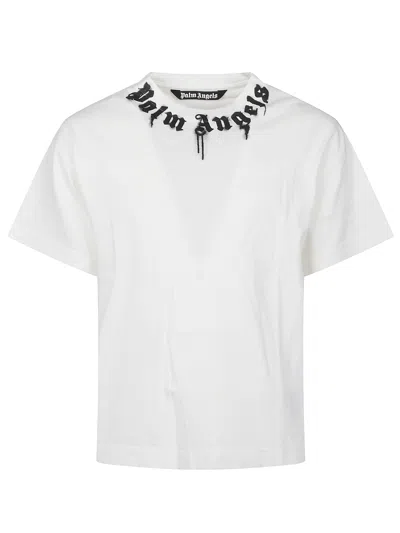 PALM ANGELS PALM ANGELS T-SHIRT WITH LOGO ON THE NECK