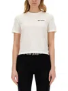 Palm Angels Off-white Classic Logo Baby T-shirt In White