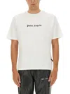 Palm Angels White Short-sleeved T-shirt With Monogram Pa Embroidery In White