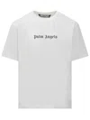 Palm Angels White Short-sleeved T-shirt With Monogram Pa Embroidery In White