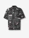 Palm Angels T-shirt With Newspaper Motif In Multi