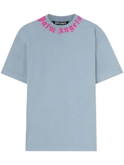 Palm Angels T-shirt With Print In Grey