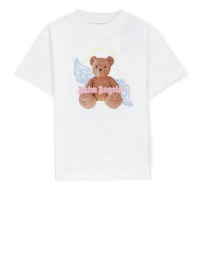Palm Angels Kids' T-shirt With Print In White