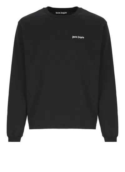 Palm Angels Classic Logo L/s Tee In Black