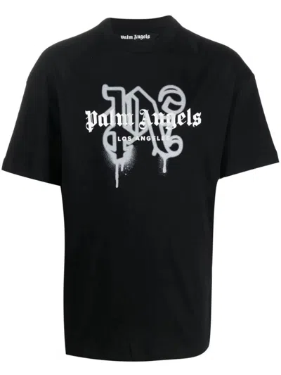 Palm Angels Logo-print T-shirt In Black