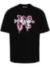 Palm Angels Miami Monogram Spray-print T-shirt In Black Fuch