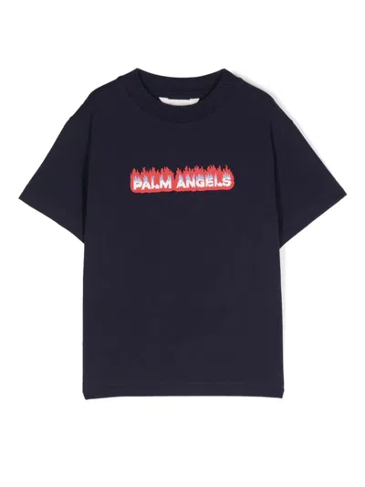 Palm Angels Kids'  T-shirts And Polos Blue