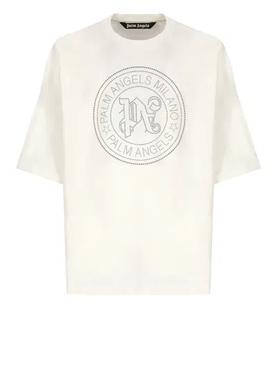 Palm Angels T-shirts And Polos Ivory In White