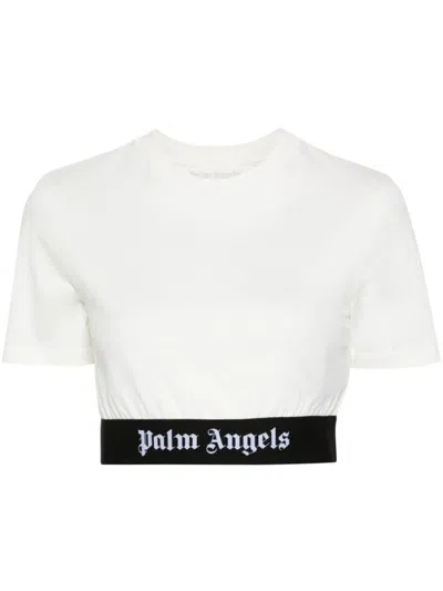 Palm Angels T-shirts And Polos In Off White/black