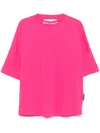 Palm Angels Back Curved Logo Loose Tee Fuchsia - Sof In Pink