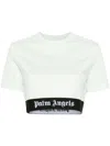 PALM ANGELS PALM ANGELS CROP T-SHIRT WITH ELASTICATED LOGO BAND