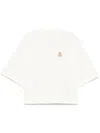 Palm Angels Whit Crop T-shirt With Iconic Teddy In White
