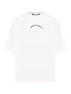 Palm Angels Oversized Crew Neck T-shirt With Subtle Logo And Bold Back Print In White