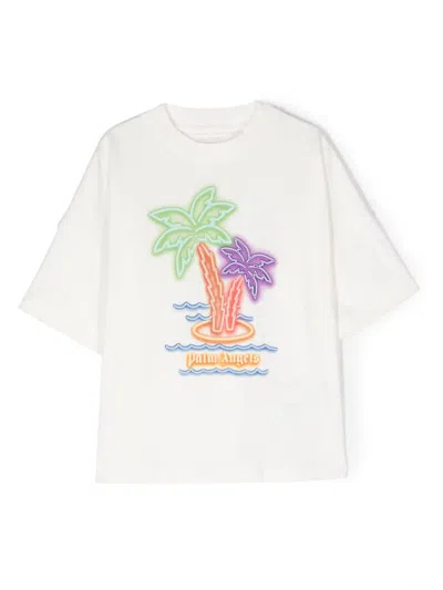 Palm Angels Kids'  T-shirts And Polos White In Off White