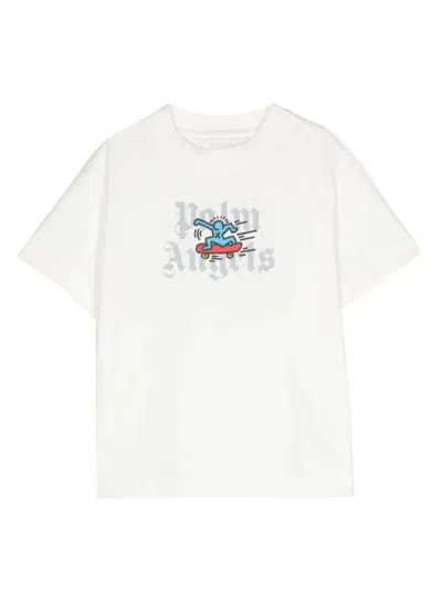 Palm Angels Kids'  T-shirts And Polos White