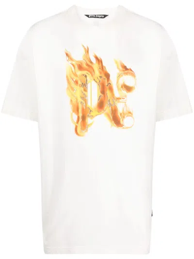 Palm Angels T-shirts In Off White Gold