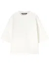 Palm Angels College Drop-shoulder Cotton T-shirt In White